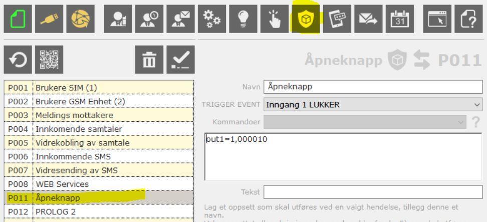 Skal du styre en dør bør du sette denne tiden opp til for eksempel 15 sekunder.