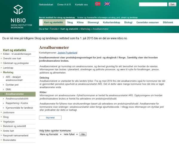 GRUNNLAG FOR AREALSTATISTIKK http://www.