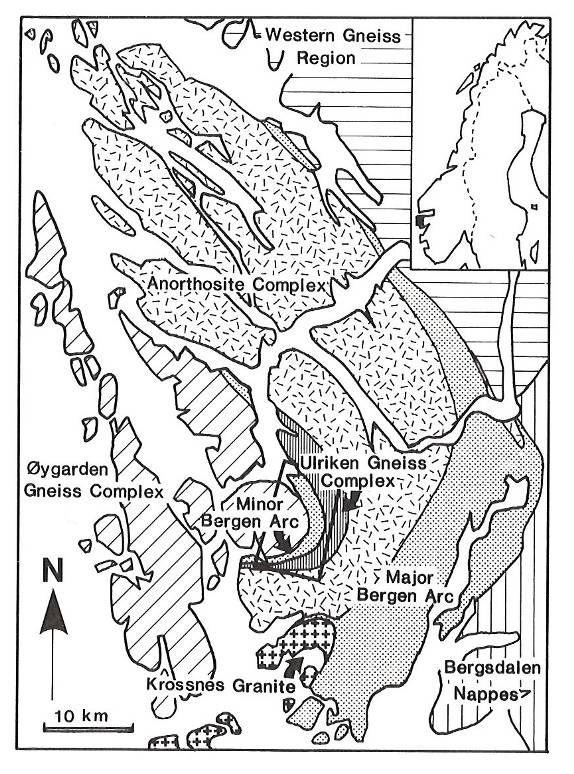 Side 5 av 14 2 GRUNNFORHOLD 2.1 Geologisk oversikt Berggrunnen i Bergensområdet domineres av de såkalte Bergensbuene, som består av fem bueformede tektoniske enheter.