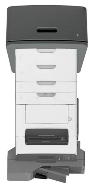 MX511de og MX511dhe Plassering Skrivebordet eller justerbart skriverstativ 250- eller 550-arks skuff (tilleggsutstyr) 1 2 3