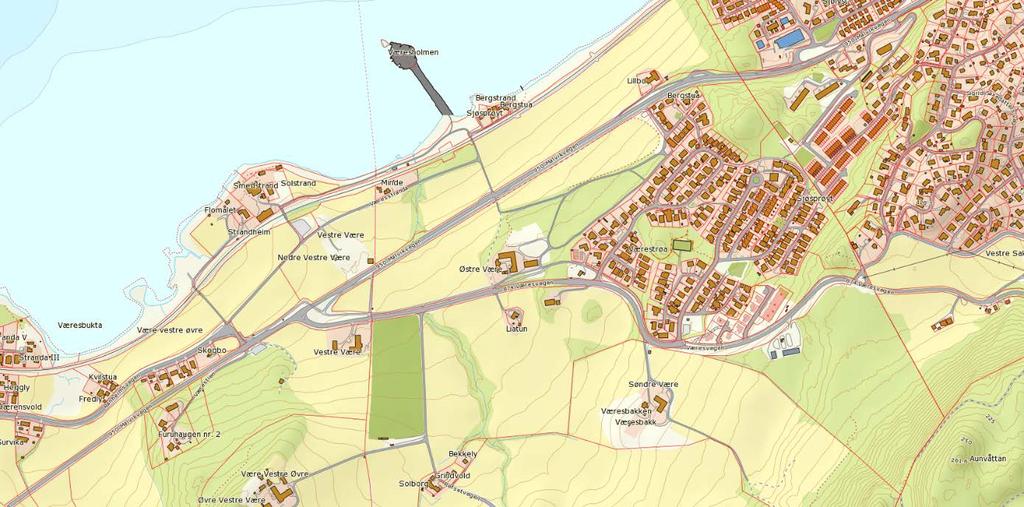 1 Bakgrunn 1.1 Planområdet Figur 1 Planområdets lokalisering Planområdet ligger ved Malvikvegen på Være, øst i Trondheim kommune.