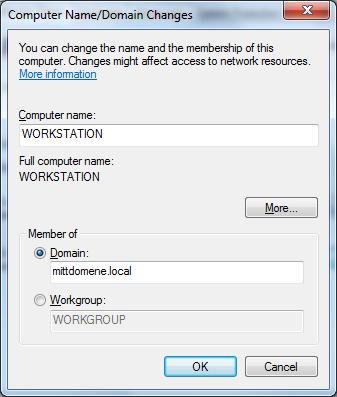 Windows domener En samling av alle maskiner i nettet Én tjenermaskin er domenekontroller» Har én felles brukerdatabase (Active Directory - AD)» Lagrer informasjon om alle maskiner i domenet» Styrer