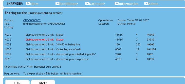 Dokumenttype: Dato: Side 41 av 61 Øverst i meldingen står det: Endringsmelding avslått 17.