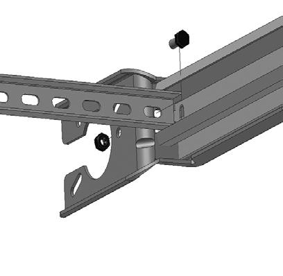 mellom takskinner i fremkant (målt i bunnen av skinnene) - eksakt portbredde + 84 mm) og monteres