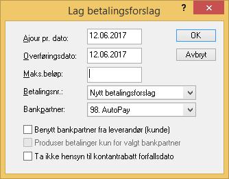 Vinduet i fanen «Sende betaling» er nå utvidet slik at alle nødvendige felt for oppfølging av rabatt er tatt med. Merk! Feltet «Beregnet kontantrabatt» er en «beregnet kolonne» i Visma Business.