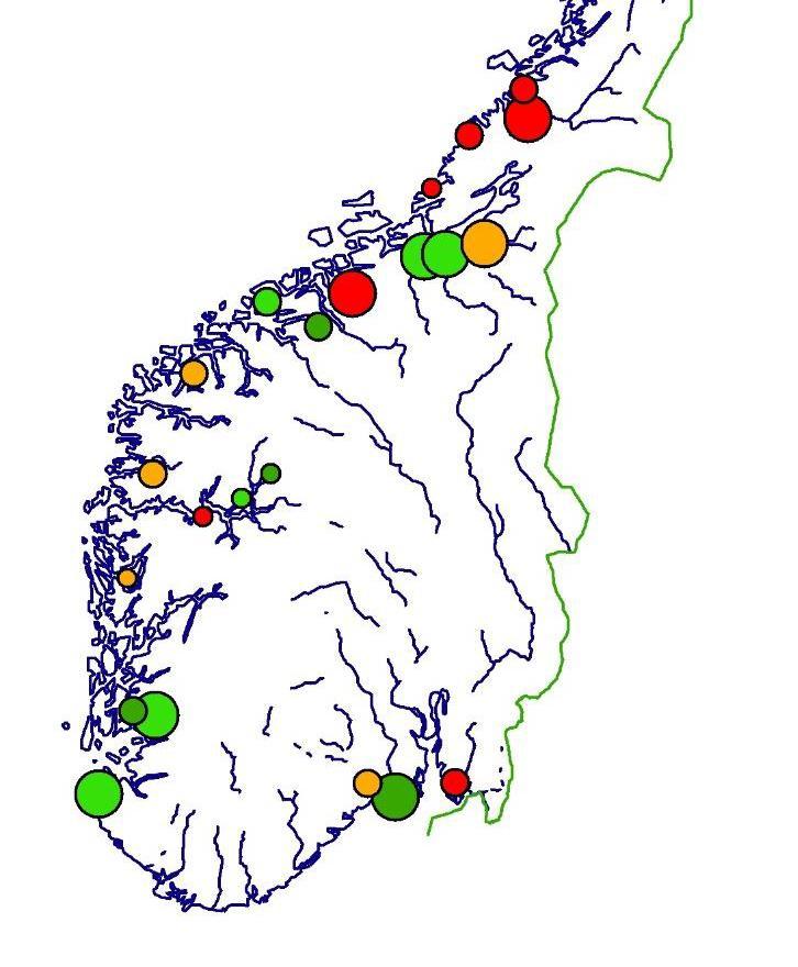 Overvaking rømt oppdrettsfisk Resultat 2013 (NINA-rapport 1063) Elvar i Hordaland 2014 Etneelva Uskedalselva Guddalselva
