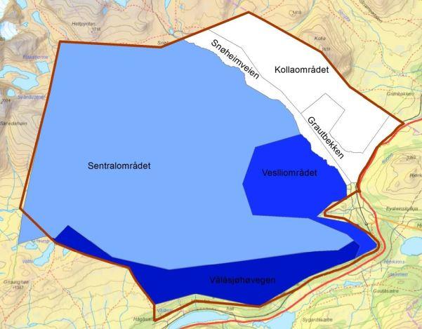 Figur 33. Samlet konsekvens for sauedrift av vernealternativ 2, for hvert av de seks delområdene, i forhold til 0- alternativet.