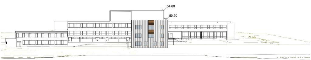 Områdeplan for skuleområde rundt Geitahodne - planbeskrivelse 28 Oppriss fra sør-vest, eksisterende og foreslått situasjon.