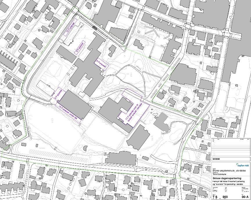 Områdeplan for skuleområde rundt Geitahodne - planbeskrivelse 29 6.4 Parkering 6.4.1 Bilparkering Bilbruken blant ansatte er omtrent 67 % i dag, for ungdomsskolen.