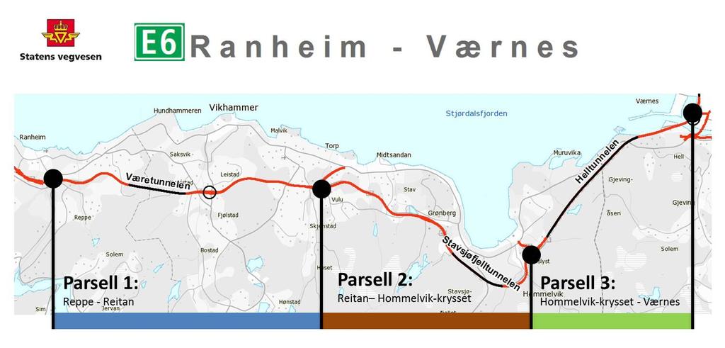 A 3 BESKRIVELSE AV OPPDRAGET 1. Prosjektets art og omfang Planstrekningen er fra og med Vikelvvegbrua på Ranheim til og med Værneskrysset i Stjørdal.