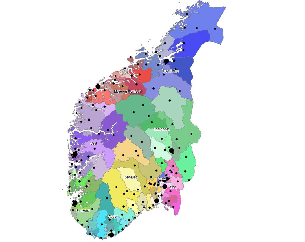 politistasjonsdistrikt, samt tjenestesteder