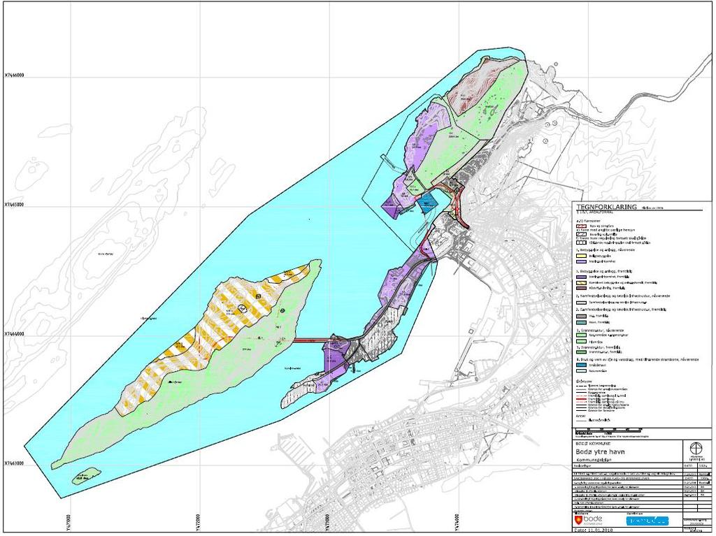 Figur 1 Plankart Lille Hjartøya 2 METODE SINTEF har tidligere undersøkt bølgeforhold i indre havn og ved en foreslått småbåthavn utenfor dagens molo.