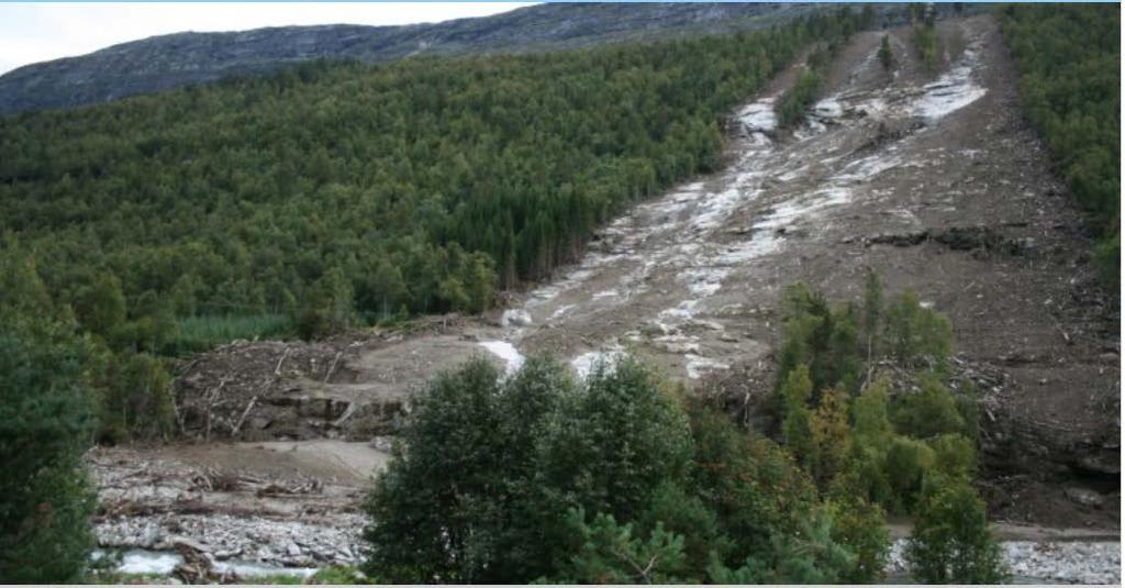 Jord og flomskred i Norge Direkte forbundet med vær og klima. Ca.