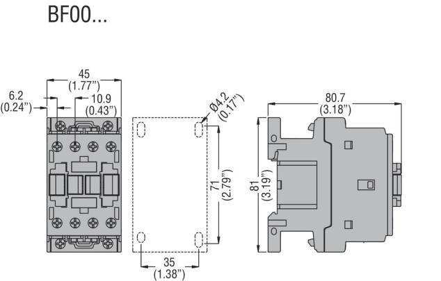 Tekniske data Omgivelsestemperatur Lager -60 C til +80 C Drift -50 C til +70 C Merkespenning 690 V Isolasjonsspenning i følge IEC947-4-1 690 V Mekanisk