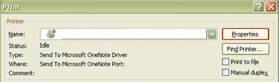 با استفاده از دکمه Properties می تونید تنظیمات مر بوط به Printer تون رو انجام بدید.