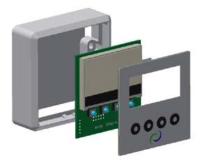 Kontrollpanelet er satt inn i en standard kappe (el-nummer: 1471089) og kan festes direkte på vegg med utenpåliggende ledning.