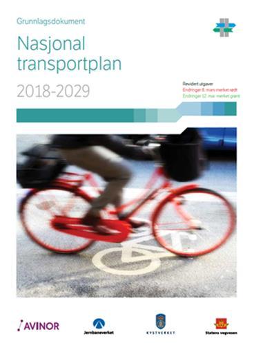 Ny Nasjonal transportplan (2018-2029) Transportetatenes grunnlagsdokument Nullvekstmålet utvides, svakt på ts Nytt: Kapittel om Barnas transportplan Føringer om et bredt perspektiv: «Komi t e e n