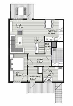 TRYSILHUS STANDARD TRYSILHUS EKSTRA 3 roms leilighet i 1. eller 2. etasje, på 71 kvm. 3 roms leilighet i 1. eller 2. etasje, på 93 kvm.