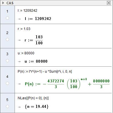 Figur 5: Skjermbilde fra CAS for oppgave c, del. jeg hvordan oppgaven kan regnes ut ved hjelp av standardnormalfordelingstabellen: ( X µ P (X < 7) = P < 7 µ ) σ σ ( ) 7 3 = P Z < 3 = P (Z < 1) =.