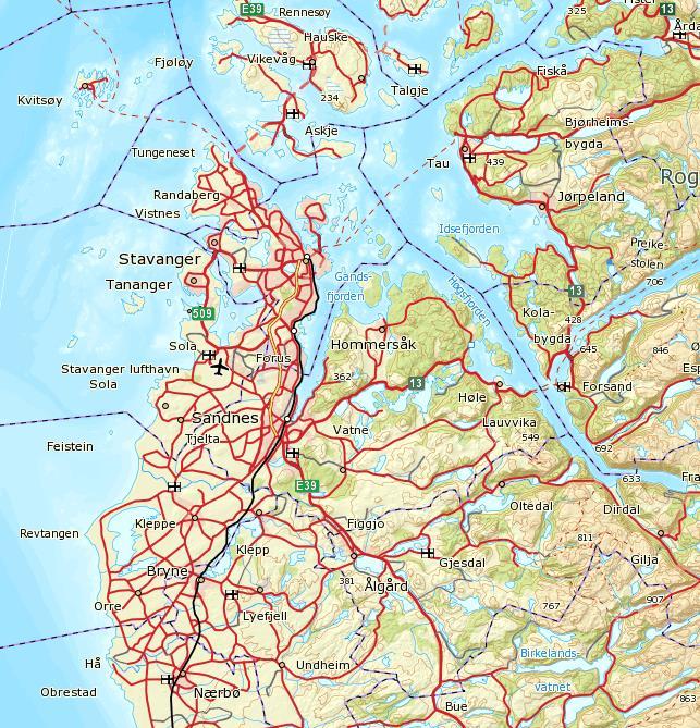 ROGALAND Ledningsnett, høydebasseng Raw water Råvann- Overvåkning