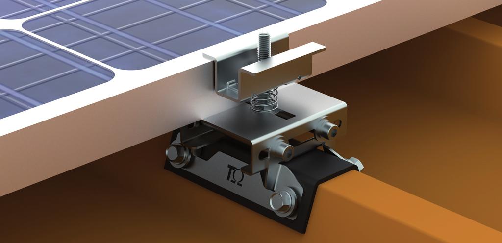 Universalsett for metalltak 39 er et universelt system for horisontalt feste for solcellemoduler på metall takprofiler med ulike