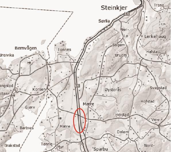 2 PLANOMRÅDET, GJELDENDE PLANGRUNNLAG OG ALTERNATIV I planprogrammet skal to alternative krysningsløsninger presenteres. Alternativene ligger alle innenfor ringen vist i kartutsnittet nedenfor.