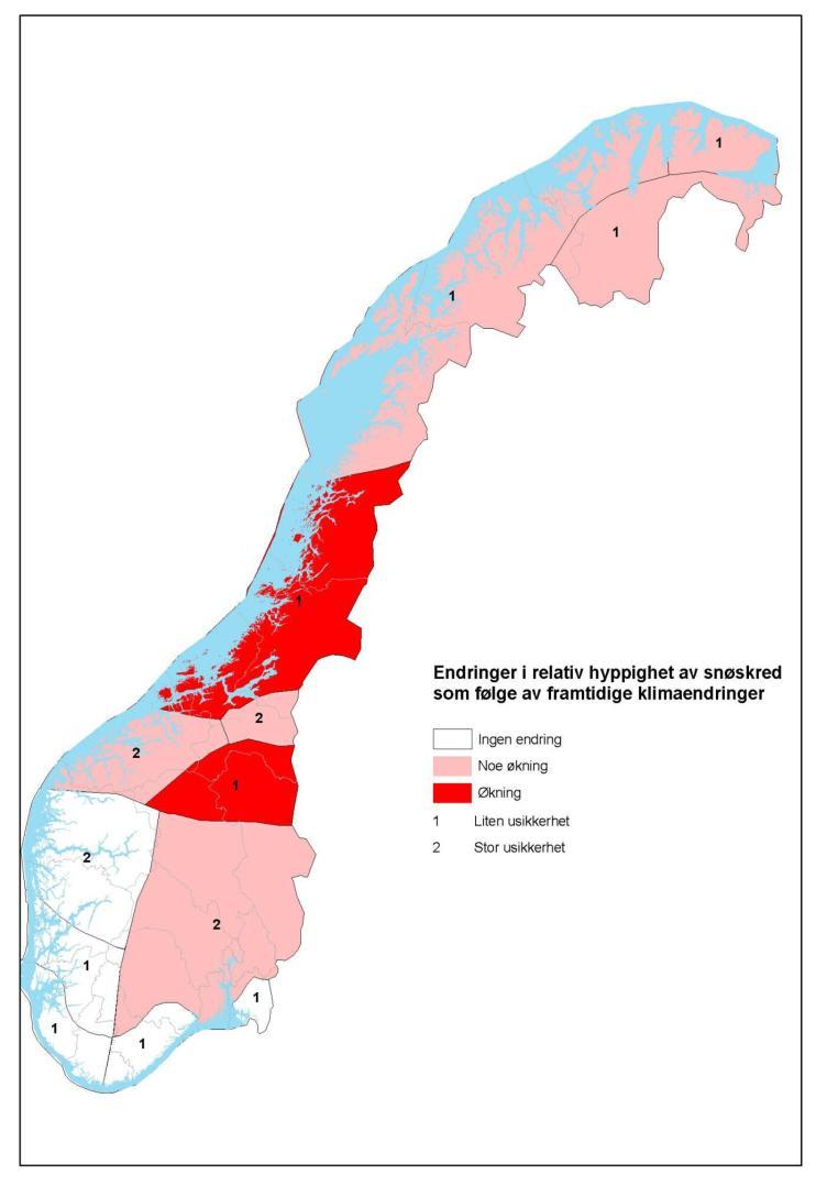 Vurdering av endring i hyppighet av skred som