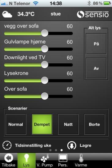 9.1.9 Infoside sone På denne siden dukker eventuelle generelle inn- og utganger som du har tilordnet den spesifikke sonen, samt eventuelle innstillinger som du har valgt at skal vises i