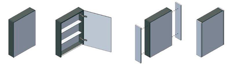 2-pk 840,- 7011491 Sidepanel for speilskap sort høyglans 2-pk 970,- 7011492 Sidepanel for speilskap grå
