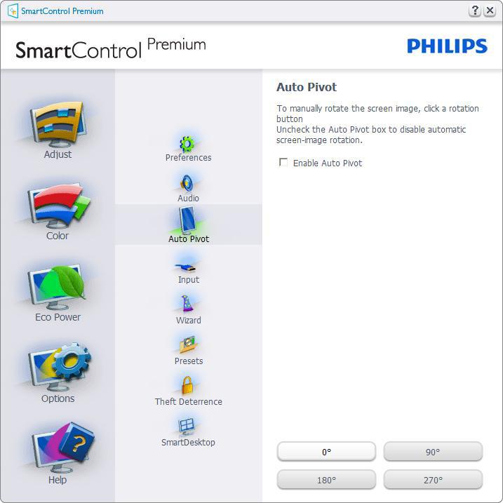 3. Bildeoptimering Premium-valg for Select Preset (Velg forhåndsinnstilling) og Tune Display (Fininnstill skjermen) i høyreklikkkontekstmenyen på skrivebordet.