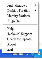 Context menu (Kontekst menyen) har fire oppføringer: SmartControl Premium - Når denne er valgt, vises About (Om)-skjermen.