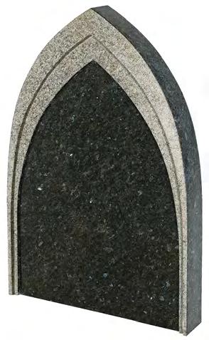 Modell 129 a og b Vises i sammensatte steinsorter Valgfri sammensetting av steinsorter Standard: Polert front, hugget kant og slipt Dekor i