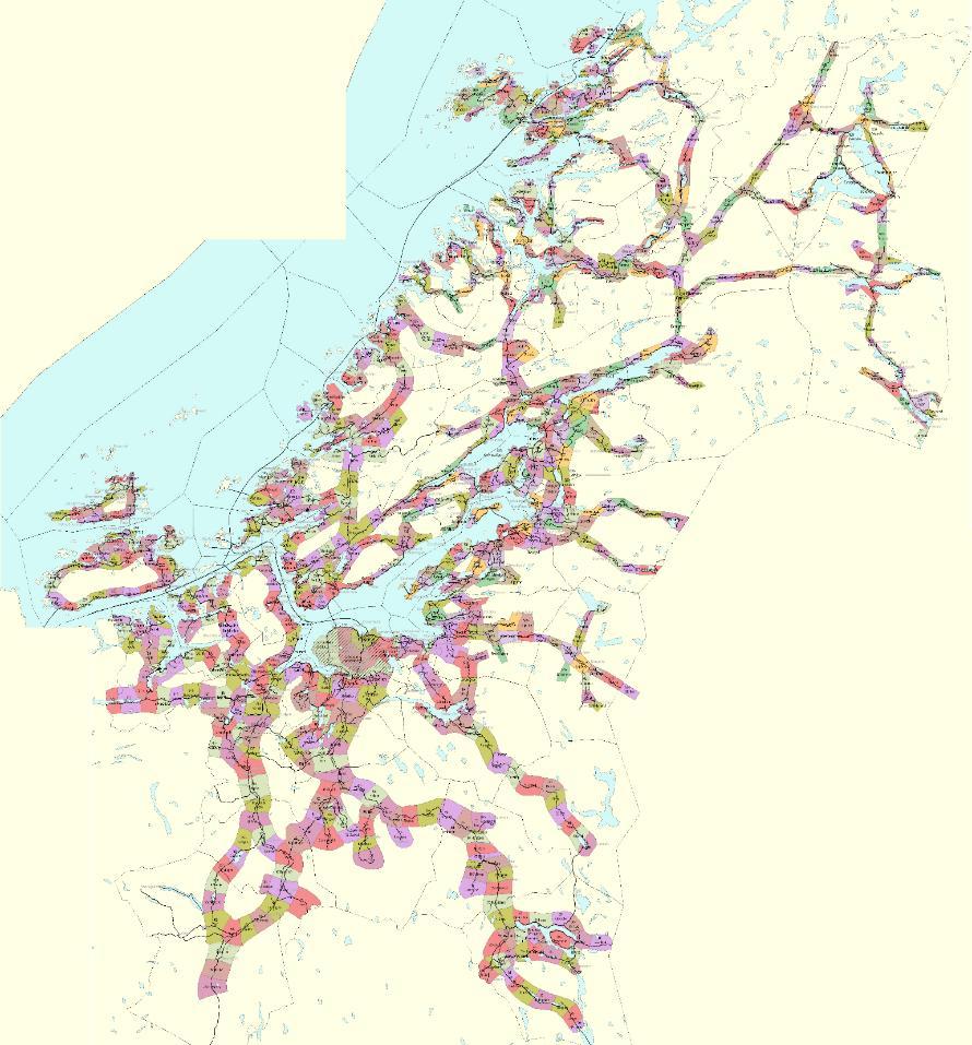 Trøndelag: 810 takstsoner Rogaland