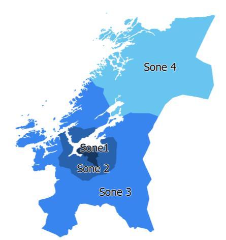 (ringsoner) Øvrige inndeliger: 8 soner