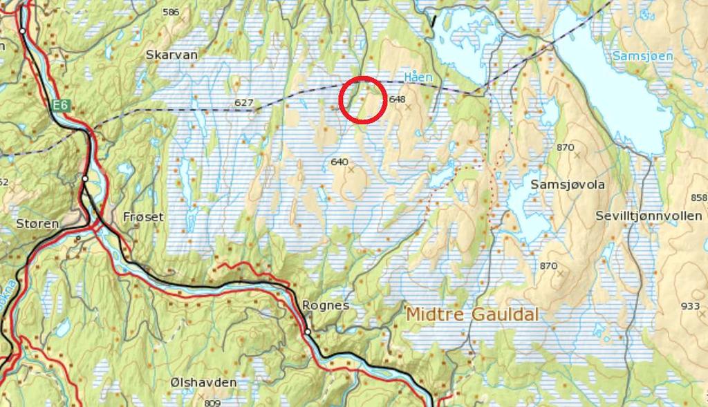 Planområdet Beliggenhet Planområdet ligger helt nord i Midtre Gauldal kommune på grensen mot Melhus kommune i Skilbreidalen, som er et sidevassdrag til Lundesokna.