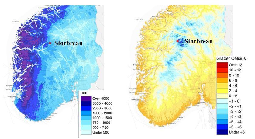 mild og fuktig vestlig luftstrøm over Sør-Norge og mer nedbør på Vestlandet, særlig om vinteren.