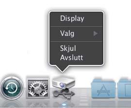 Presentasjonsverktøy USB-visning(Mac-datamaskin) (fortsatt) Meny y t q e r w Hvis du velger Display i høyreklikkmenyen, vil den flytende menyen som er vist til høyre vises på datamaskinens skjerm.