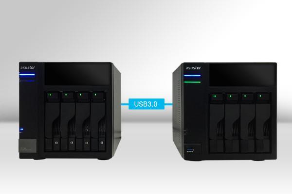 hvilemodus. Merk: 1. AS6004U kan bare kobles til NAS-en via NAS-ens bakre USB 3.0-port.