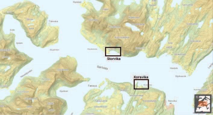 2. MATERIALEOGMETODE 2.1Stasjonslokalisering Undersøkelsesområdet ligger i fjorden Sørfolda i Sørfold kommune, Nordland fylke.