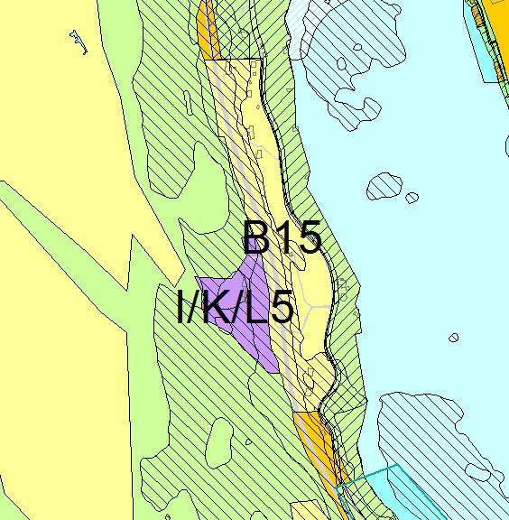 B15 Arna Gnr 301, bnr 7, 208 Gnr 302, bnr 18, 207, 275, 471, 482, 607, 698 1:6000 Kort beskrivelse Område B15 er på om lag 67 daa og inneholder 5 eneboliger, 1 tre-mannsboliger og 1 våningshus.