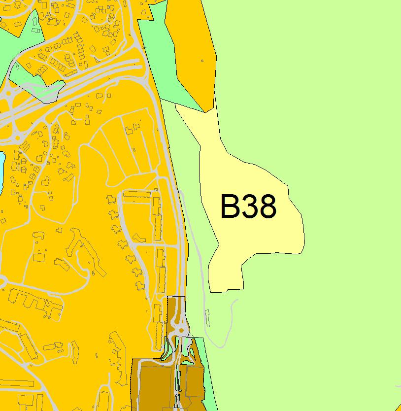 B38 Lyderhorn Laksevåg Gnr 123, bnr 3, 600, 601 1:5000 Kort beskrivelse Område B38 er på 76 daa og inneholder ingen boliger. Boligområde B38 er ikke i tråd med kommunens fortettingsstrategi.