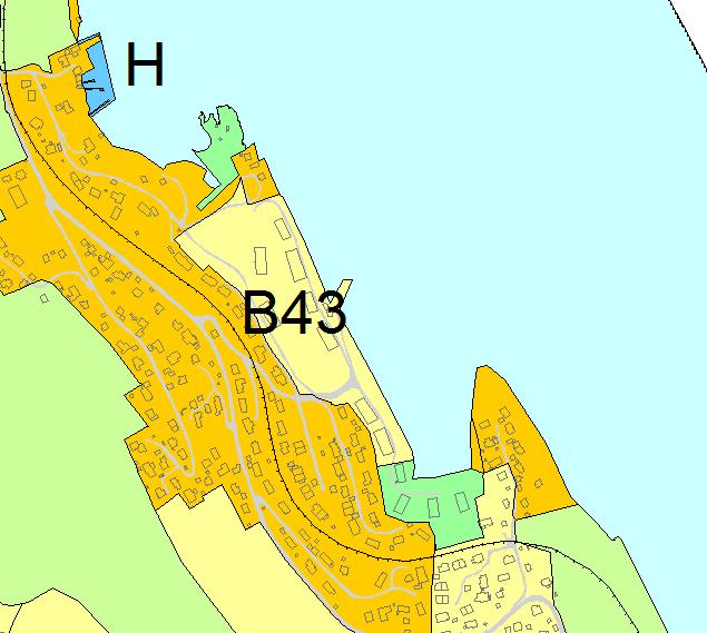 B43 Garnes leir Arna Gnr 284 bnr 158 1:6000 Kort beskrivelse B43 er på 43 daa, og inneholder en rekke lagerbygninger. Boligområde B43 er ikke i tråd med kommunens fortettingsstrategi.