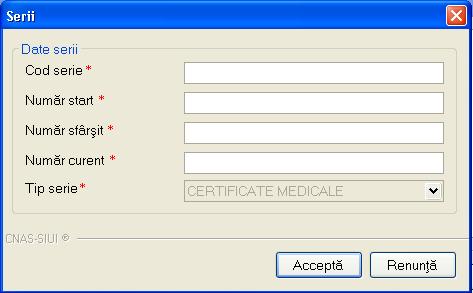 - Utilizatorul acceseaza comanda Adauga... - Sistemul deschide ecranul de adaugare a unui carnet de certificate Figura 5.1.