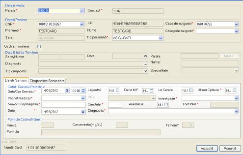 Figura 5.1.14-38 Modificare serviciu paraclinic Utilizatorul acceseaza butonul Accepta pentru validarea actiunii sau renunta pentru anularea modificarilor.