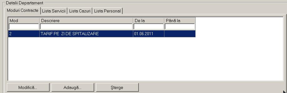 Departament se afla campurile: Moduri contracte 27-3 Moduri