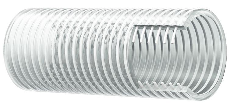 Industrislanger 967OL Fiskepumpeslange - PVC - superfleksibel Innvendig: Transparent PVC Armering: Hvit PVC spiral Utvendig: Transparent PVC Bruk: Fiskepumpeslange fleksibel og slitesterk.
