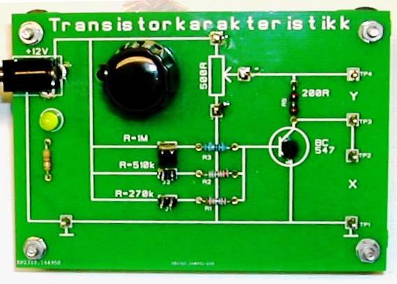 Karakteristikker for transistorer finner man i fabrikantens datablad. i kan selv ta opp karakteristikker med noen enkle koblinger, som f.eks. den i figur 2.