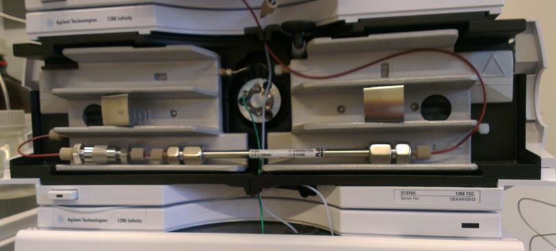 Figur 2: Pumpeenheten (binær UHPLC-pumpe) på et av HPLC instrumentene (Ser.