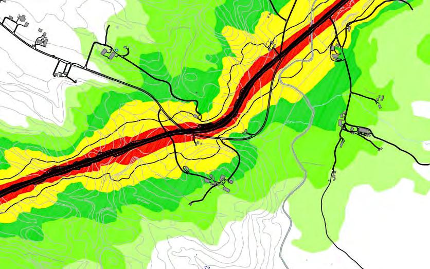 Gamlestua/Haughem/ Bergan i 2040 med ny veg, Alternativ 3E Tabell 27: Beregnet støysituasjon i