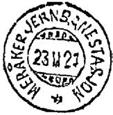 MERÅKER JARNVEGSSTASJON MERAKER JERNBANESTATION poståpneri, i Meraker herred, ble opprettet den 01.07.1897.
